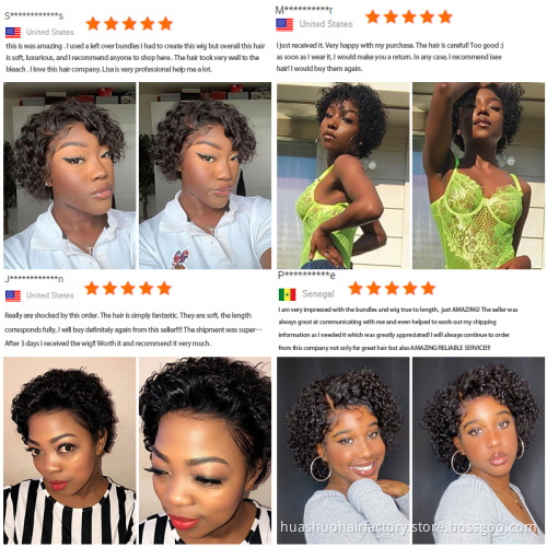 Perruque Pixie Cut Wig Human Hair Curly Bob Short Pixie Cut Lace Wig Bleached Knots Lace Frontal 13x4 Pixie Wig With Baby Hair
